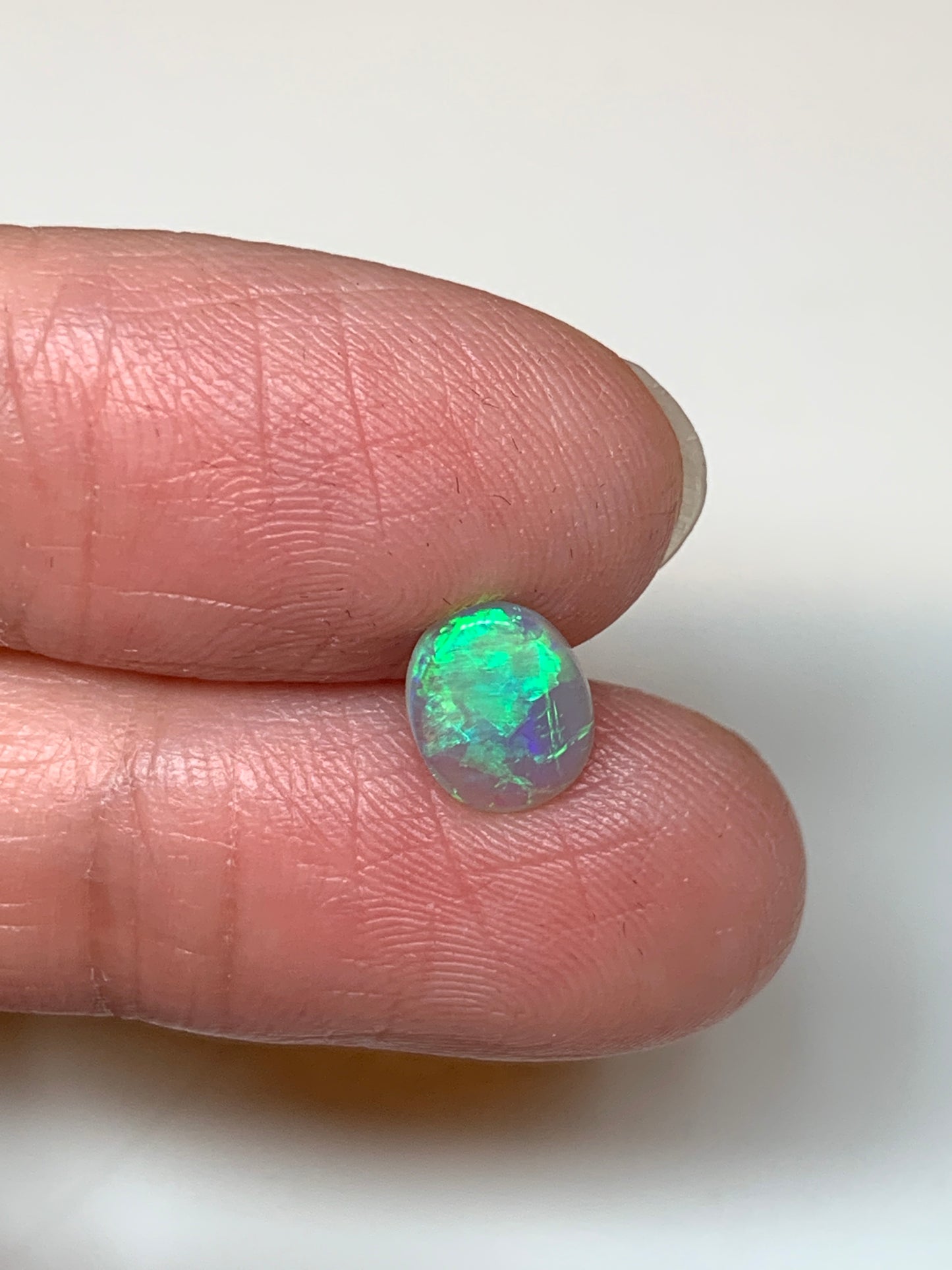 Green Display. Lightning Ridge Crystal Opal. 0.72 Ct