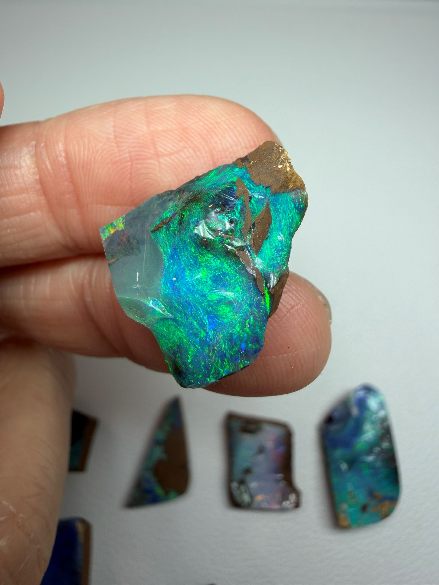Parcel Opal Splits. 10 Pieces Natural Boulder Opal. 170 Carats