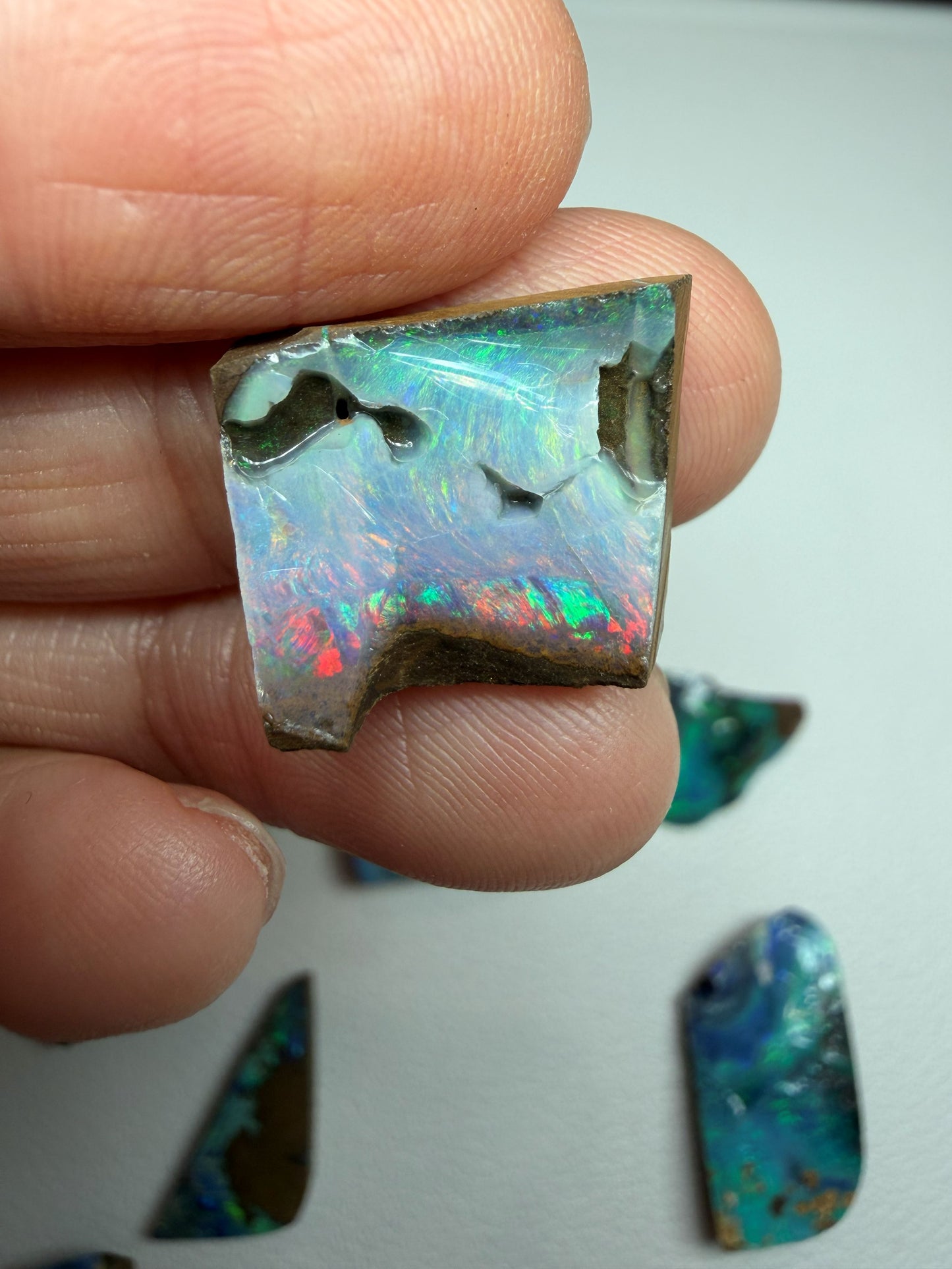 Parcel Opal Splits. 10 Pieces Natural Boulder Opal. 170 Carats