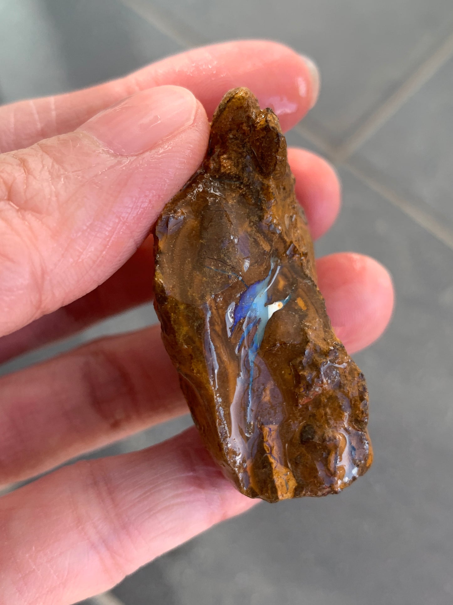 Bargain Parcel of 3 Green Rough Boulder Opal Rocks. 95 Grams.