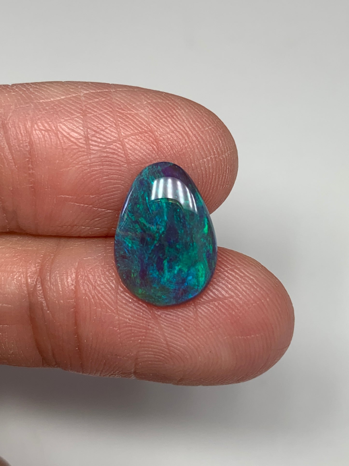 Quality Teardrop. Lightning Ridge Black Crystal Opal. 2.52 Ct