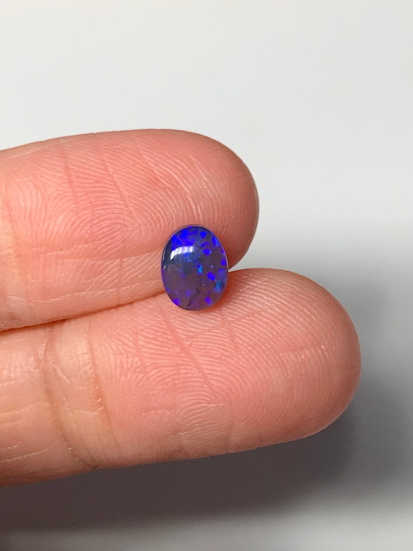 Purple Pair. Lightning Ridge Black Crystal Opals. 1.58 ct
