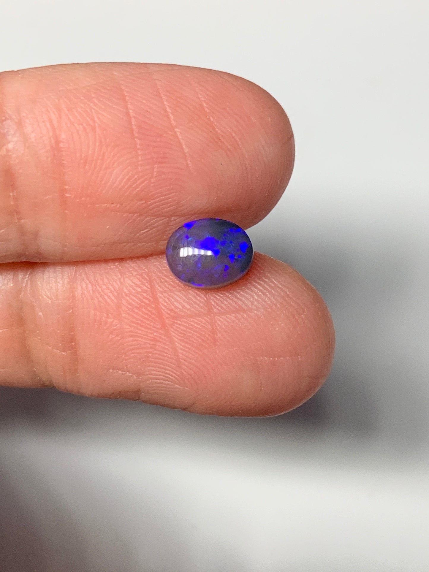 Purple Pair. Lightning Ridge Black Crystal Opals. 1.58 ct