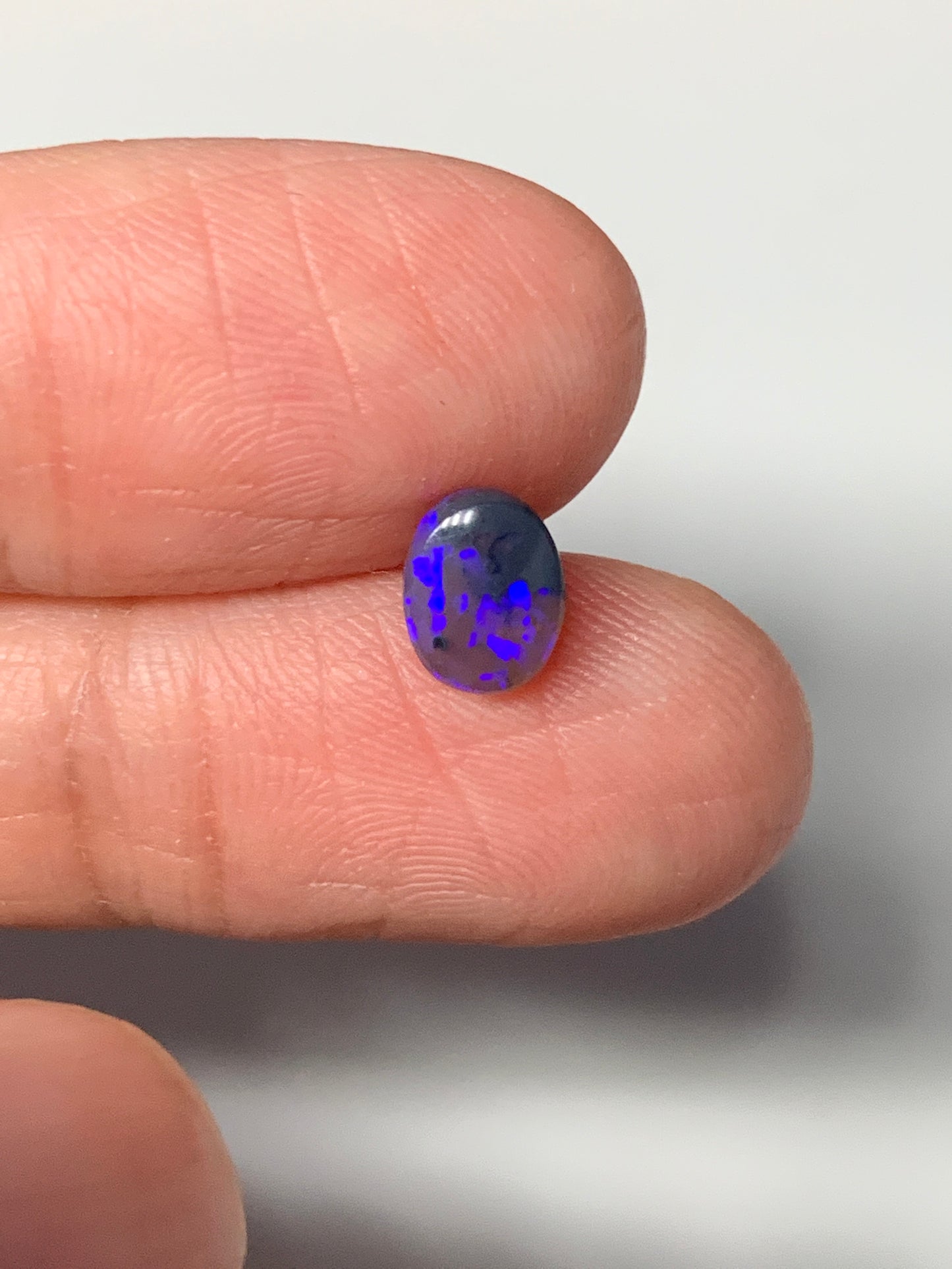 Purple Pair. Lightning Ridge Black Crystal Opals. 1.58 ct