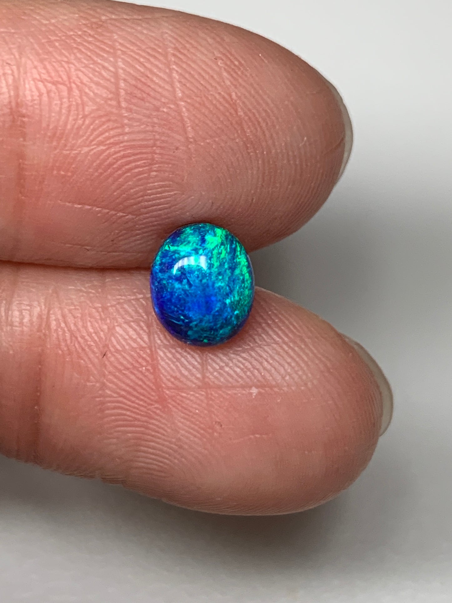 Ocean Delight. Lightning Ridge Doublet Black Opal. 1.08 Ct