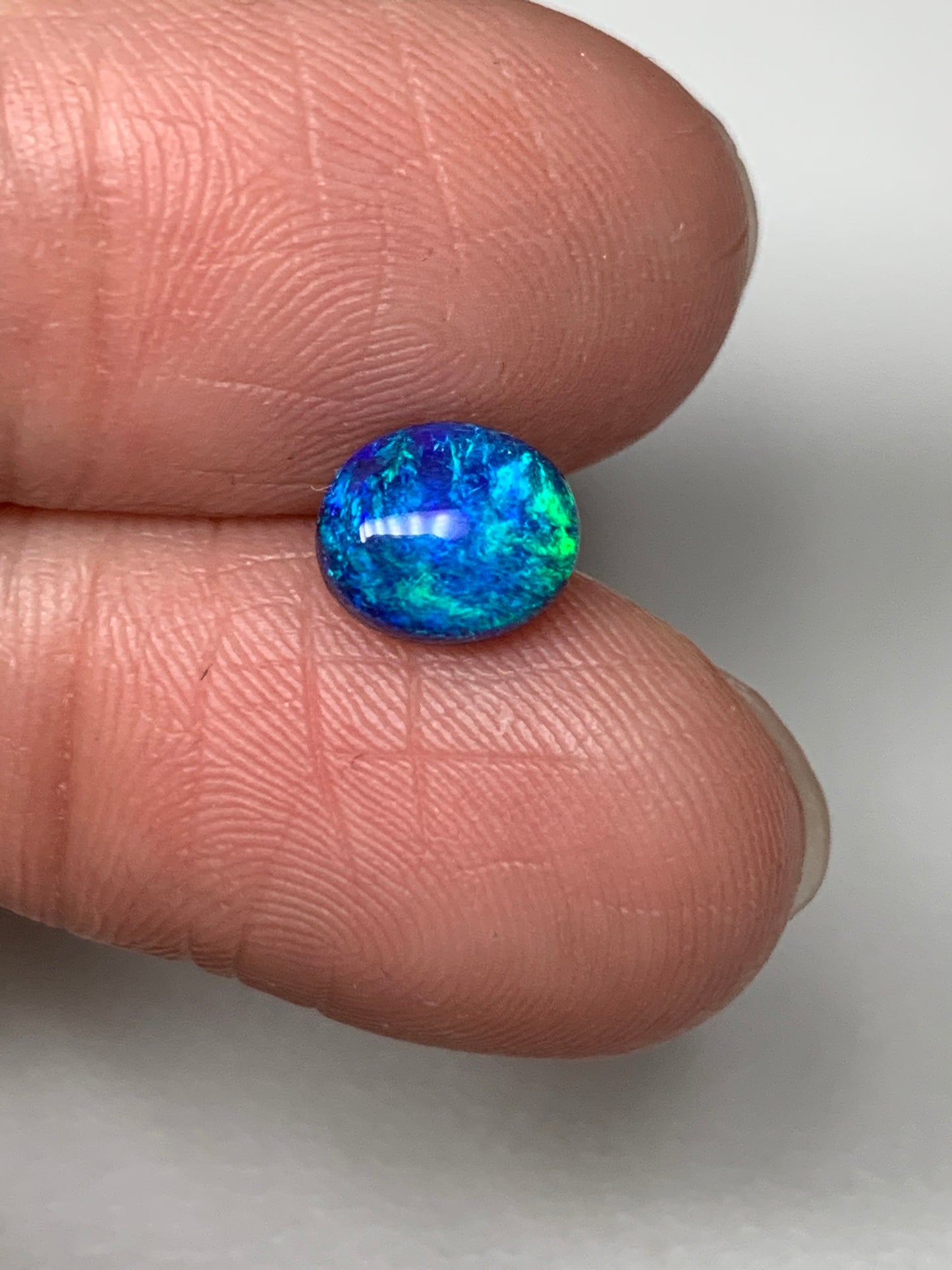 Ocean Delight. Lightning Ridge Doublet Black Opal. 1.08 Ct