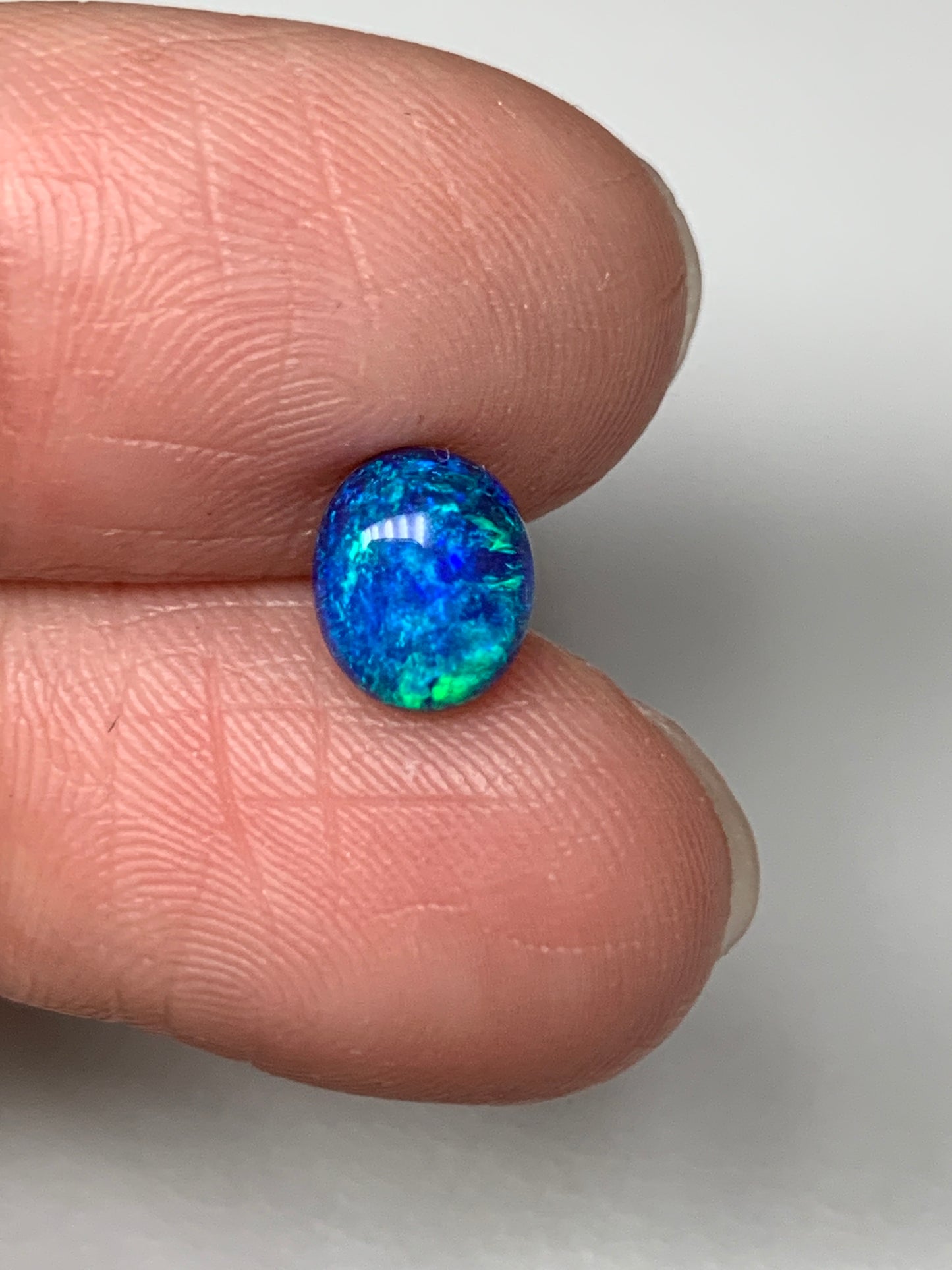 Ocean Delight. Lightning Ridge Doublet Black Opal. 1.08 Ct