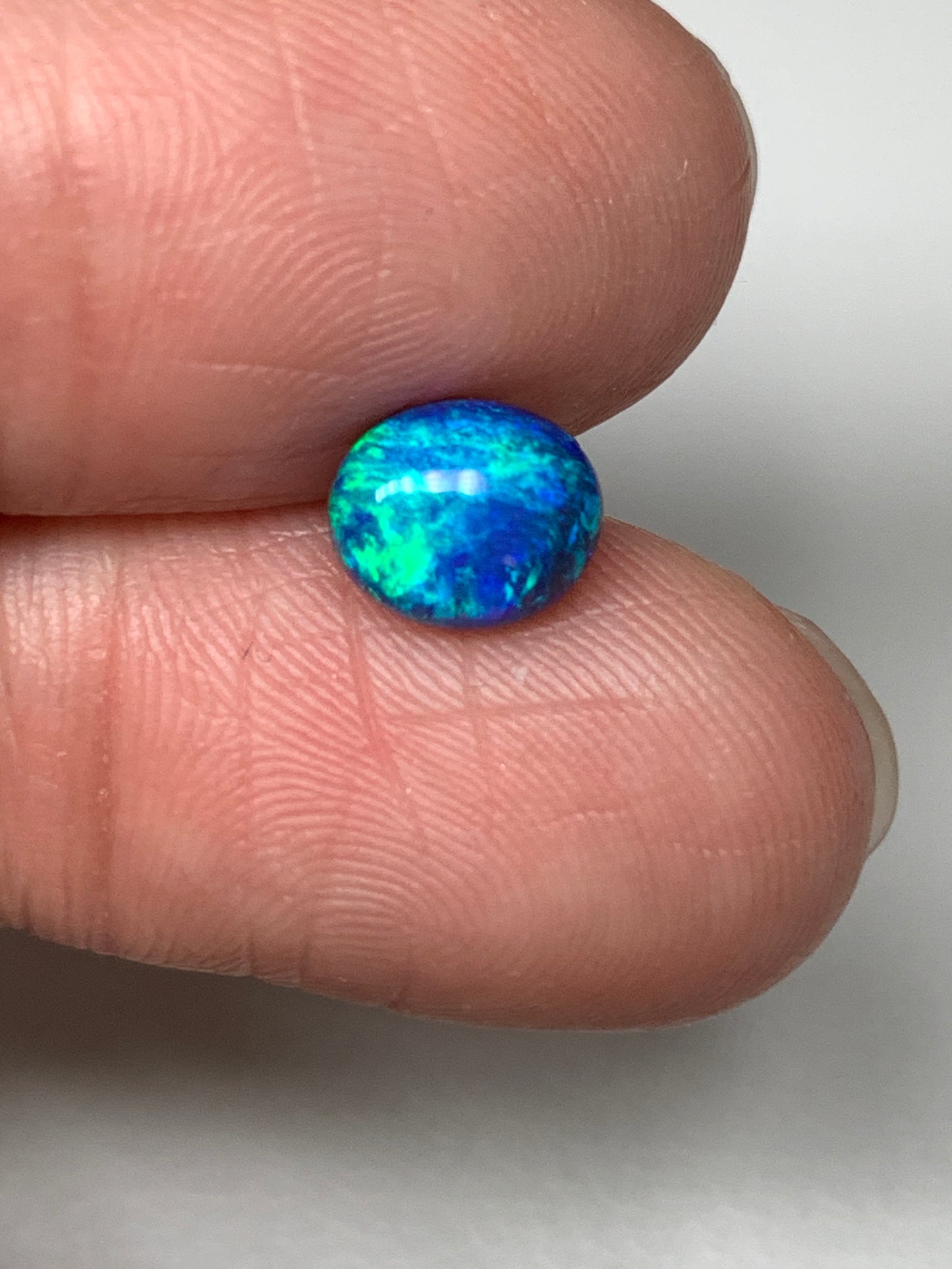 Ocean Delight. Lightning Ridge Doublet Black Opal. 1.08 Ct
