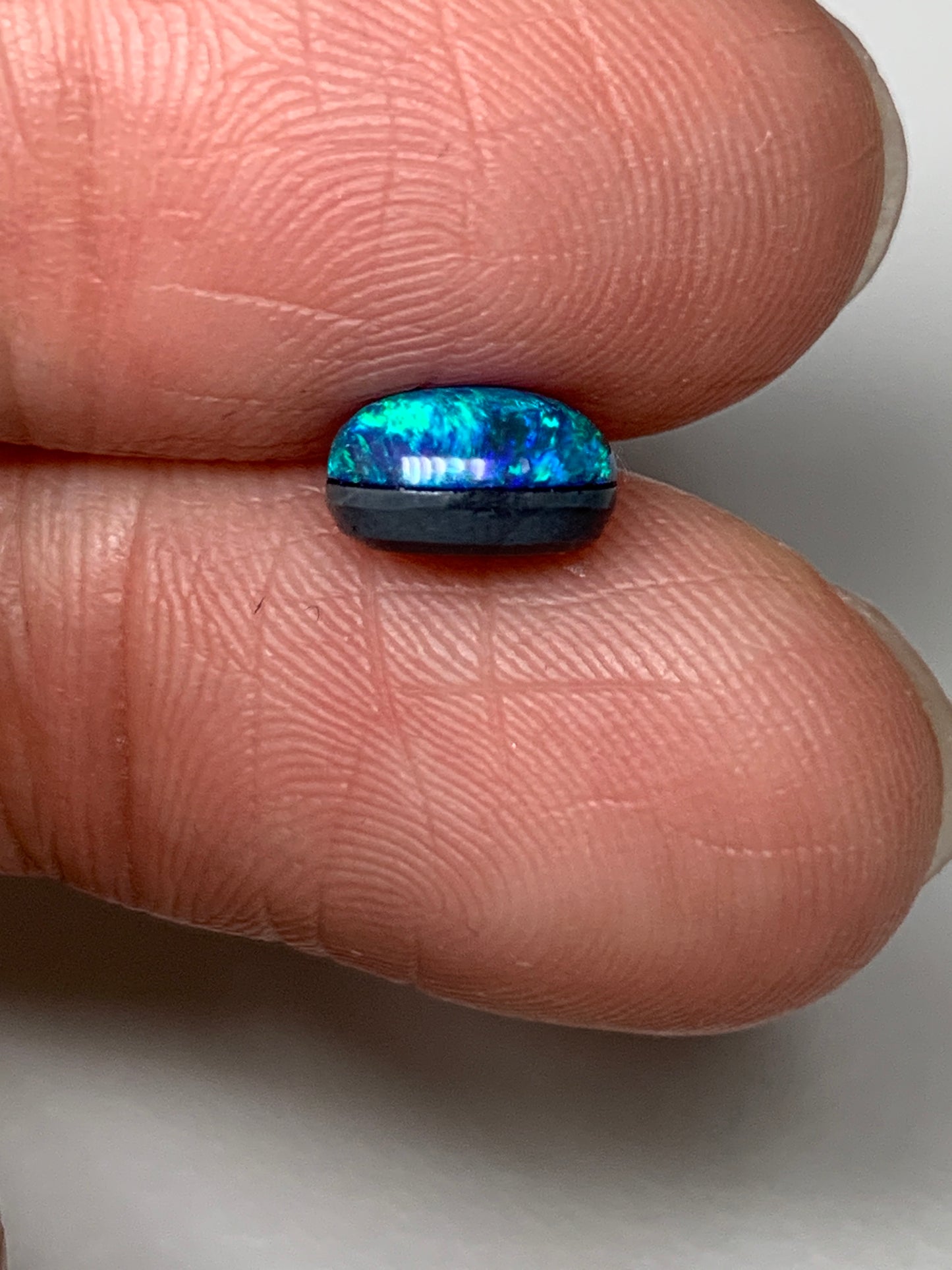 Ocean Delight. Lightning Ridge Doublet Black Opal. 1.08 Ct