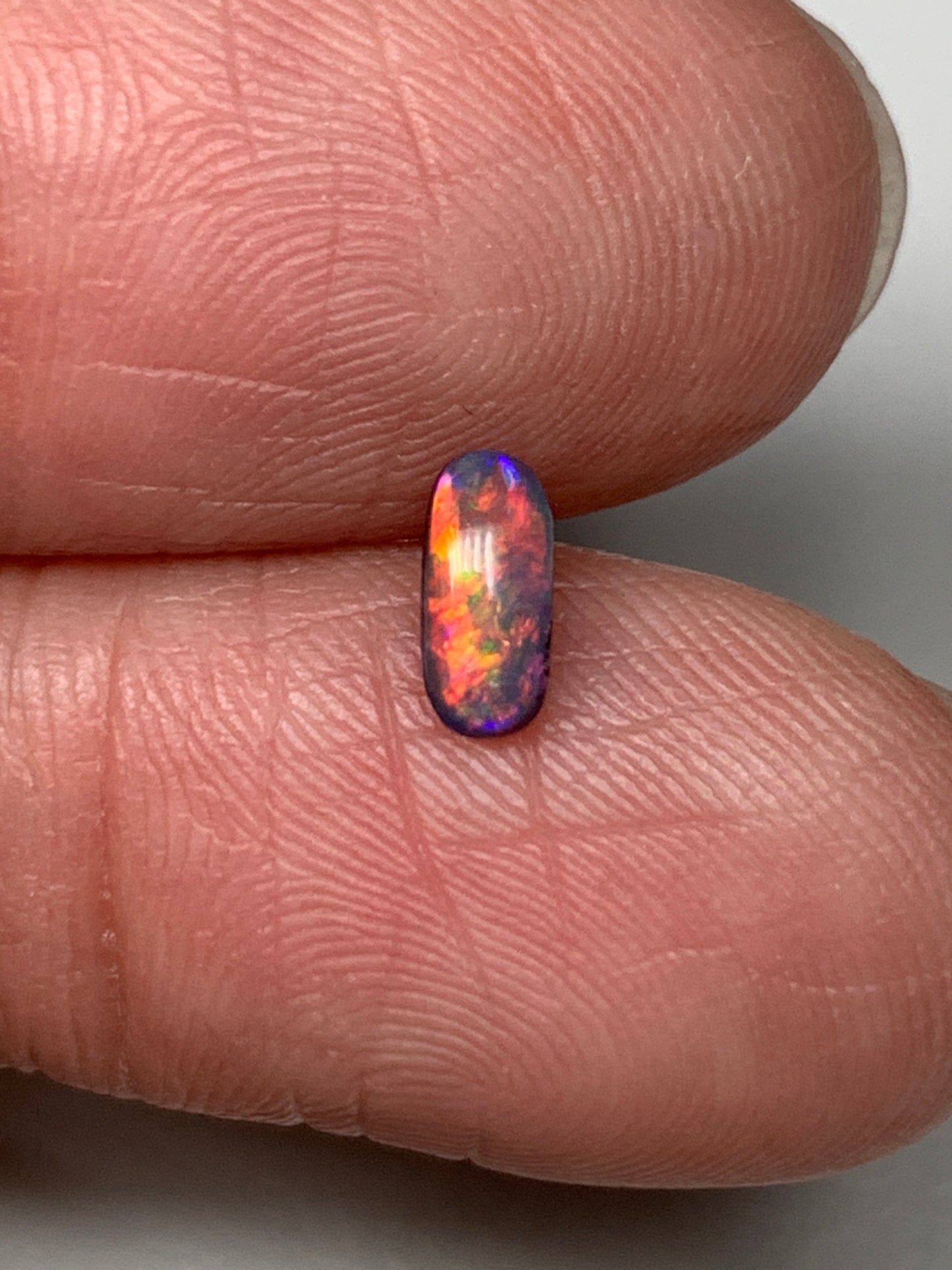 All About Red. Lightning Ridge Doublet Black Opal. 0.30 Ct