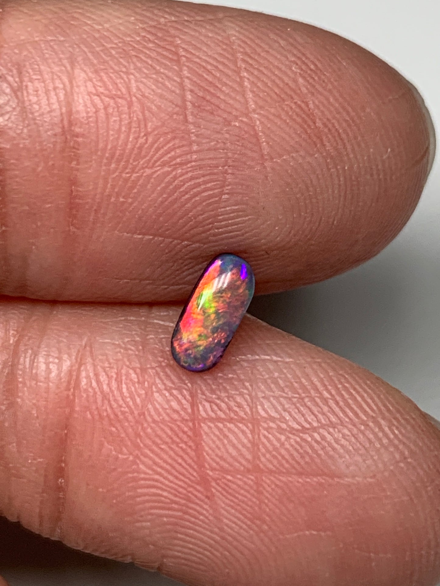All About Red. Lightning Ridge Doublet Black Opal. 0.30 Ct