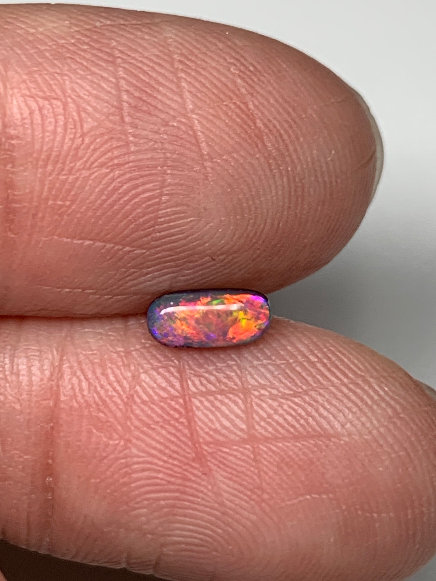 All About Red. Lightning Ridge Doublet Black Opal. 0.30 Ct