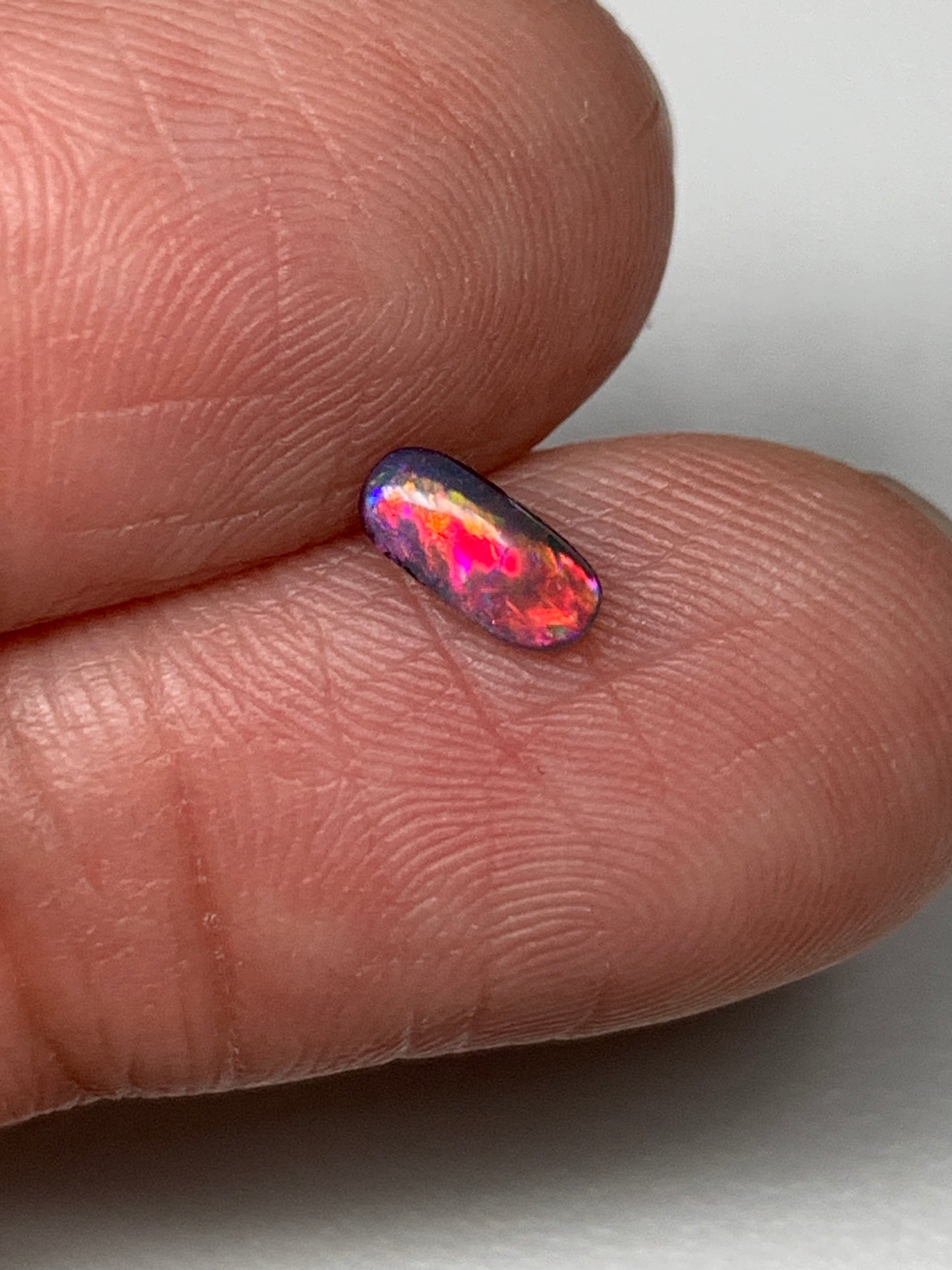 All About Red. Lightning Ridge Doublet Black Opal. 0.30 Ct