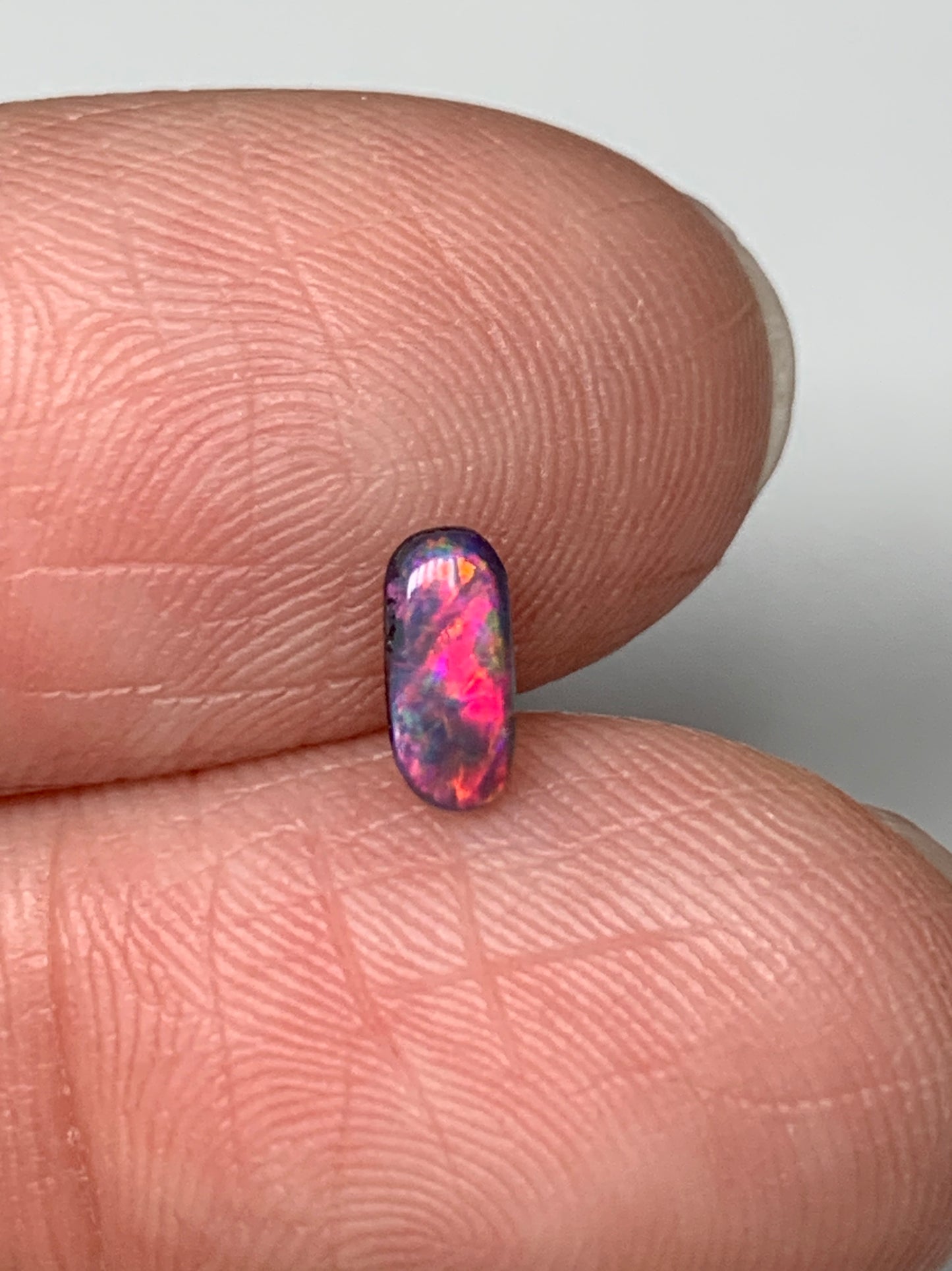 All About Red. Lightning Ridge Doublet Black Opal. 0.30 Ct