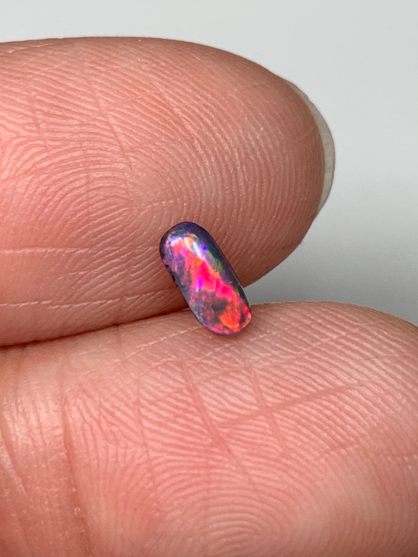 All About Red. Lightning Ridge Doublet Black Opal. 0.30 Ct