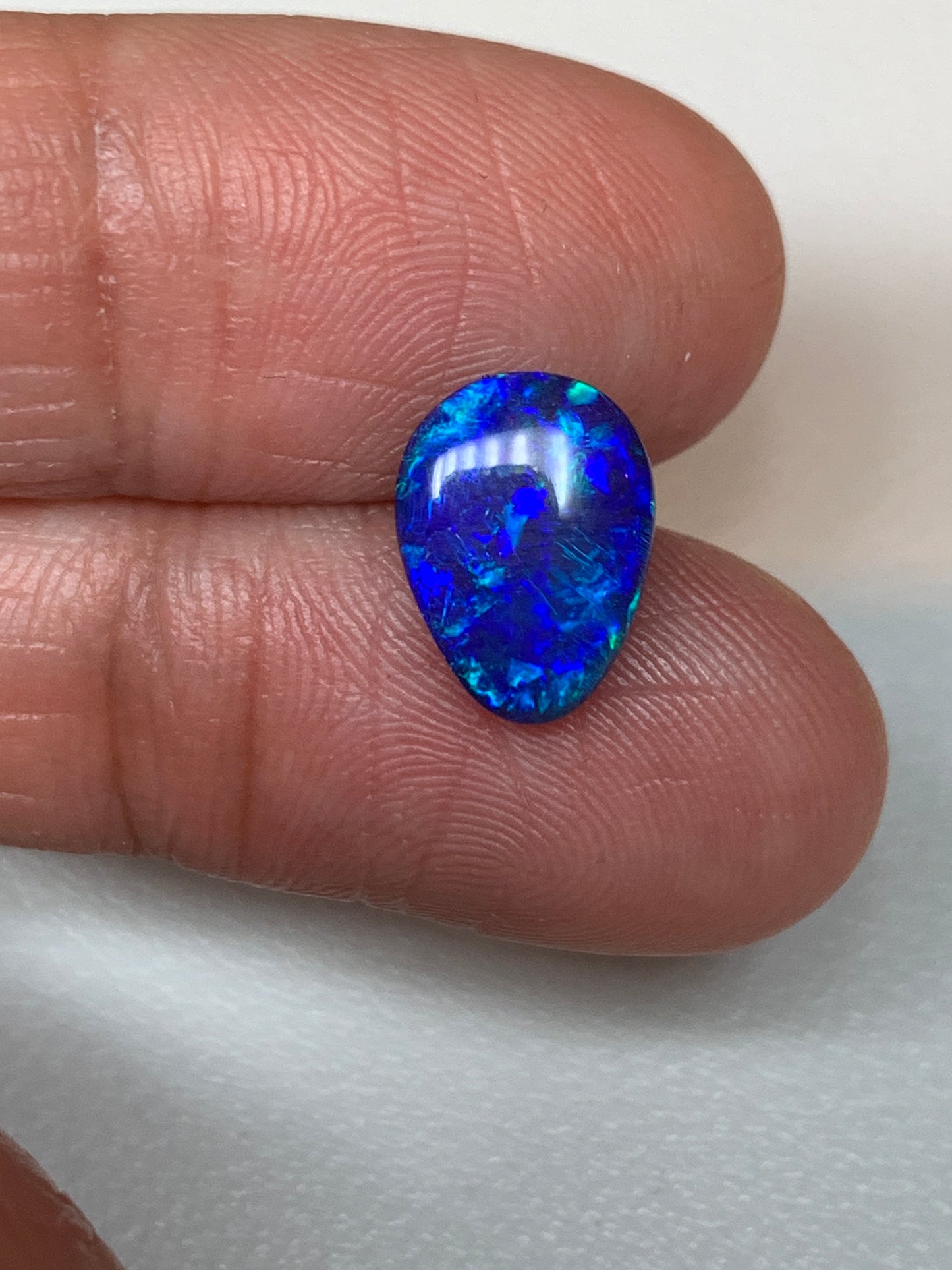 Sparkling Sea. Lightning Ridge Doublet Black Opal. 1.85 Ct