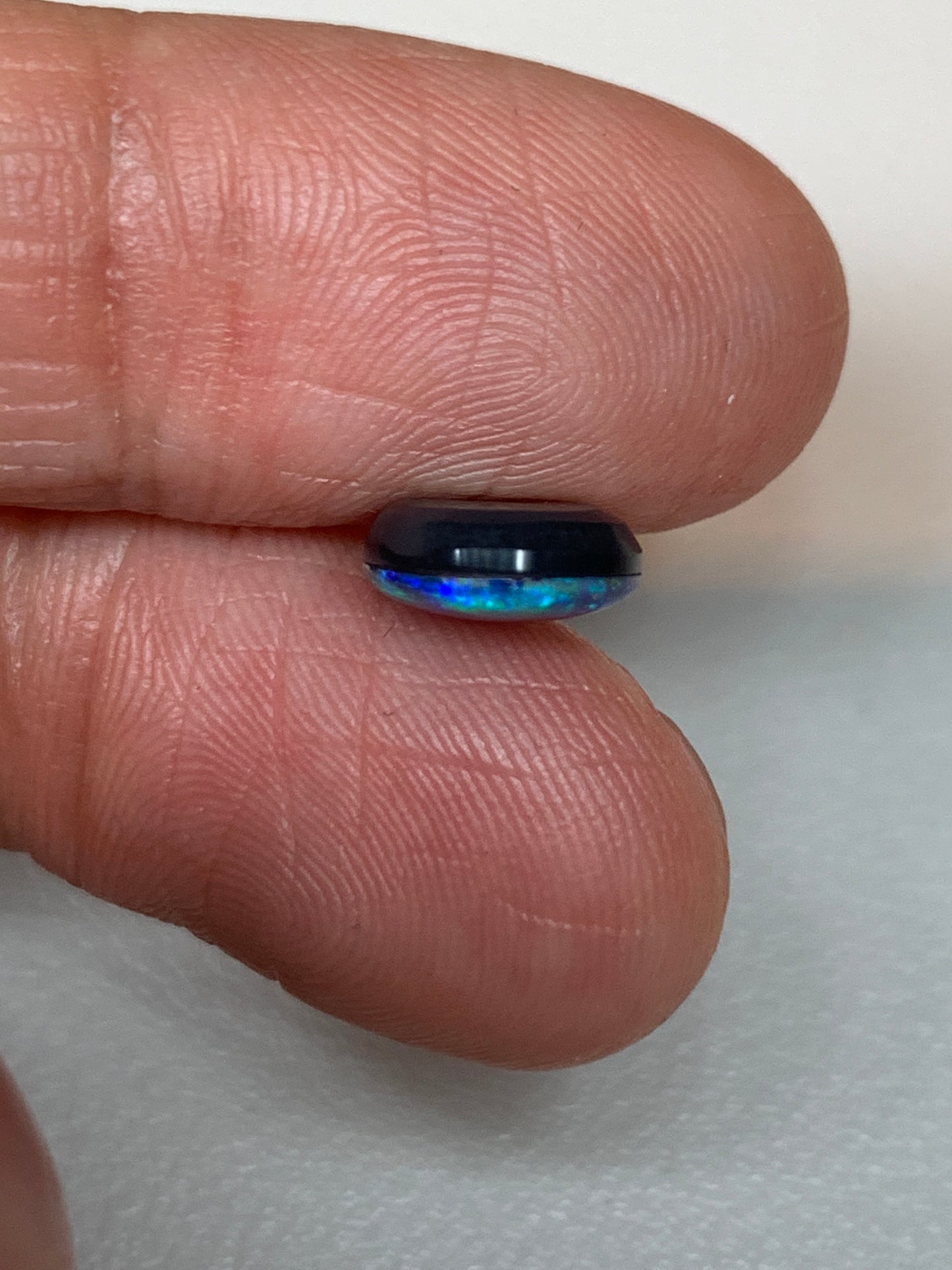 Sparkling Sea. Lightning Ridge Doublet Black Opal. 1.85 Ct
