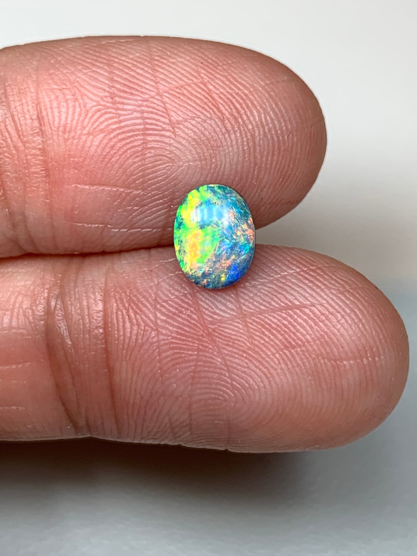 Citrus Zinger. Lightning Ridge Doublet Black Opal. 0.72 Ct