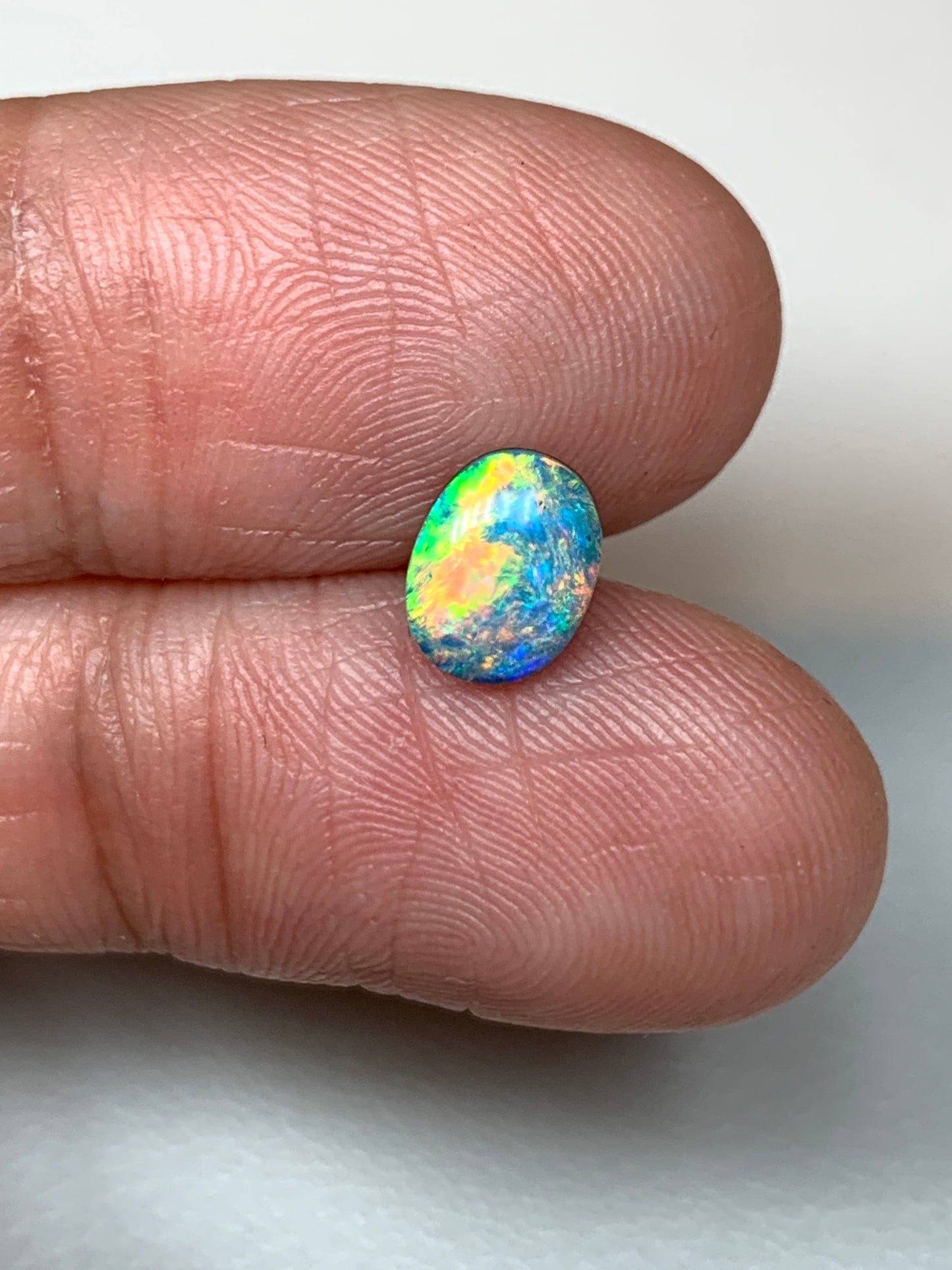 Citrus Zinger. Lightning Ridge Doublet Black Opal. 0.72 Ct