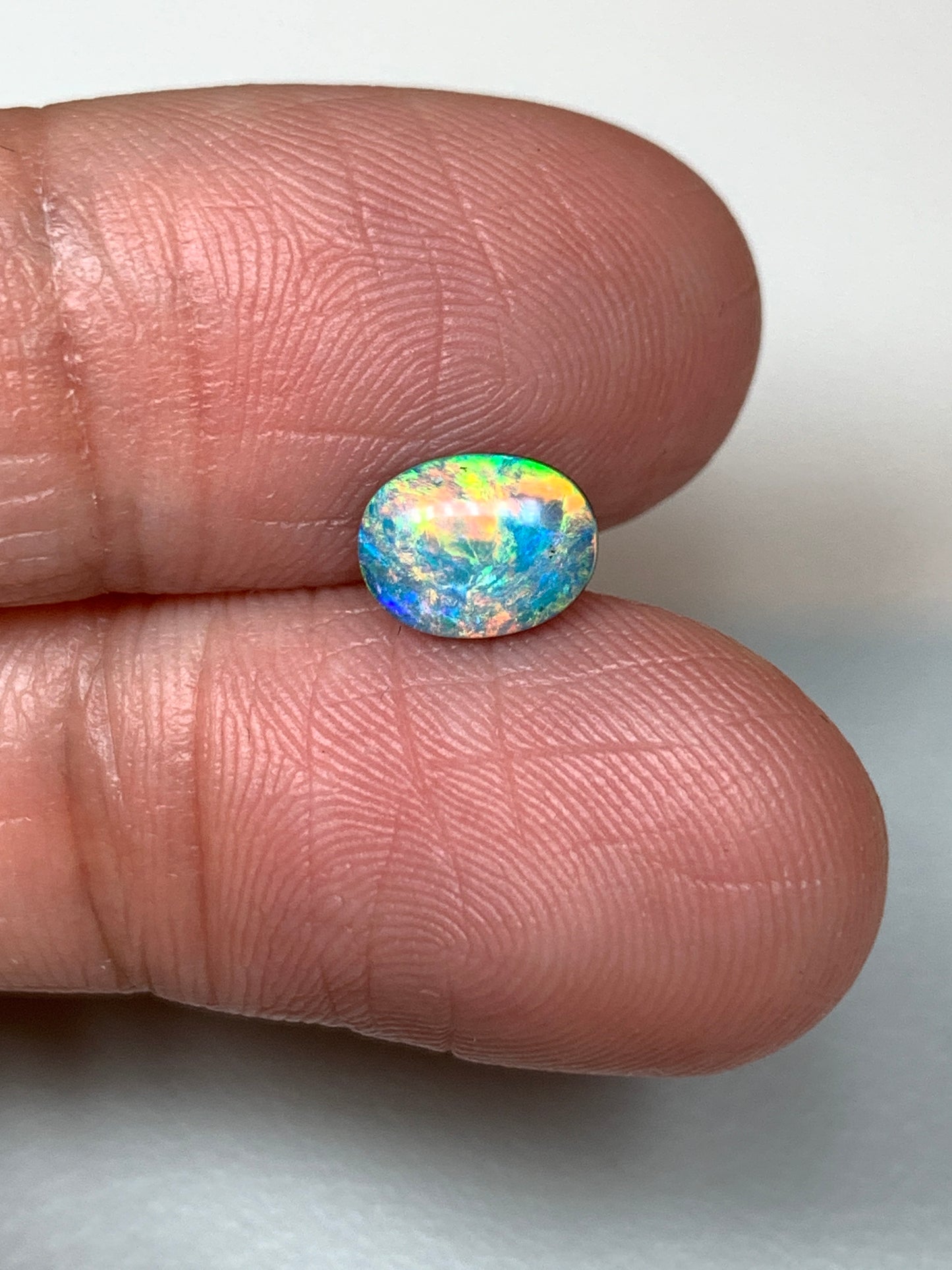 Citrus Zinger. Lightning Ridge Doublet Black Opal. 0.72 Ct