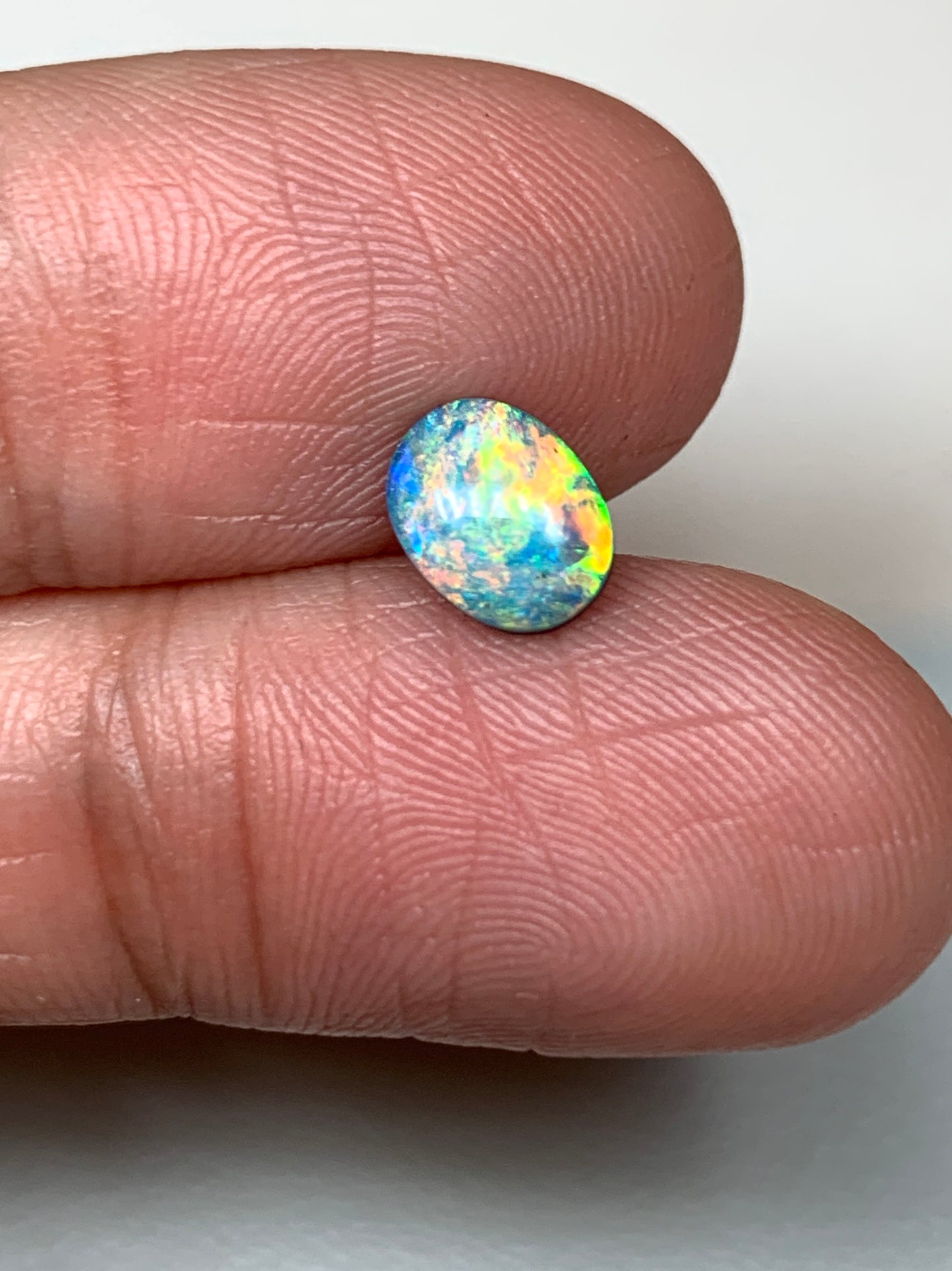 Citrus Zinger. Lightning Ridge Doublet Black Opal. 0.72 Ct
