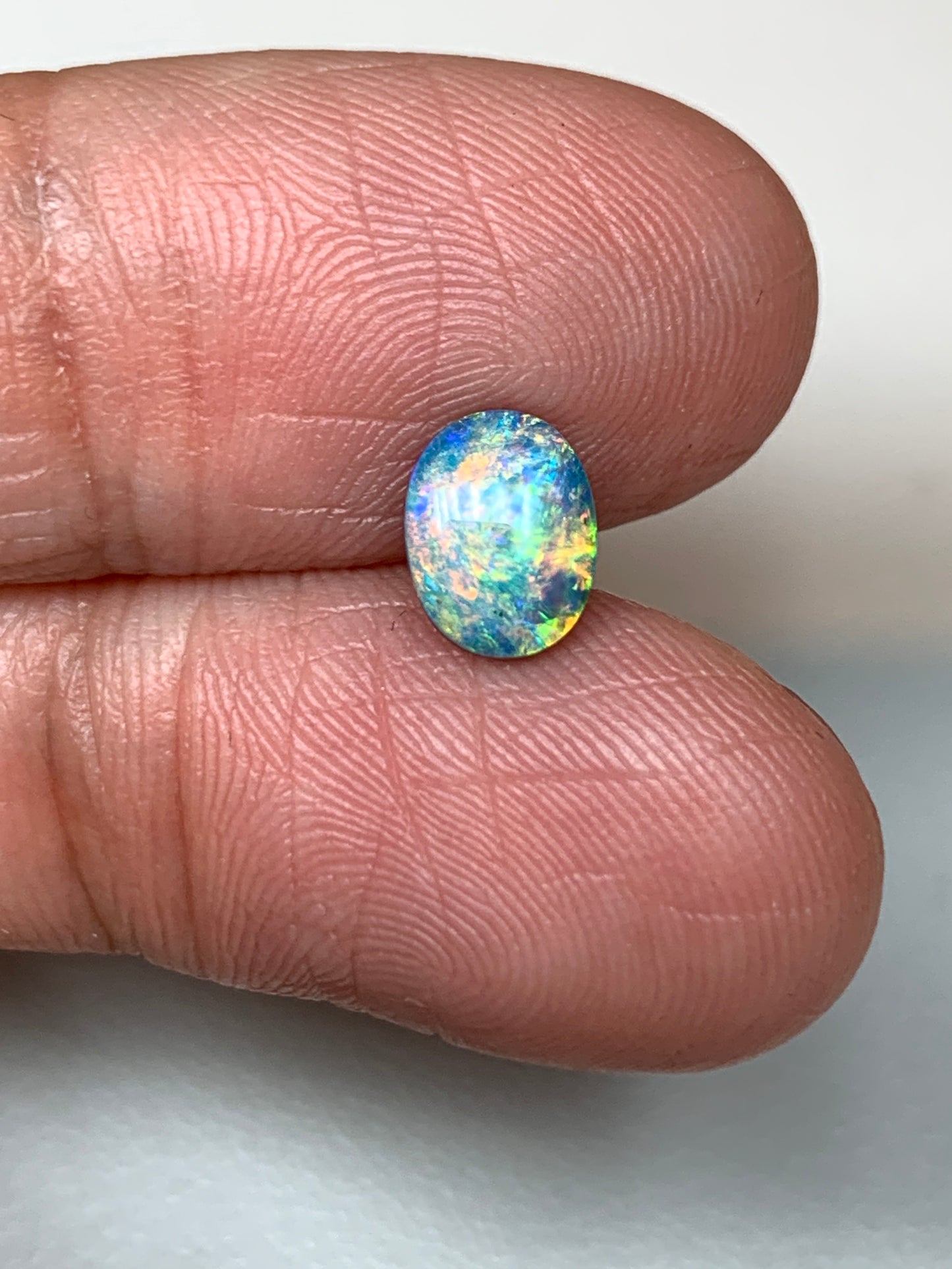 Citrus Zinger. Lightning Ridge Doublet Black Opal. 0.72 Ct