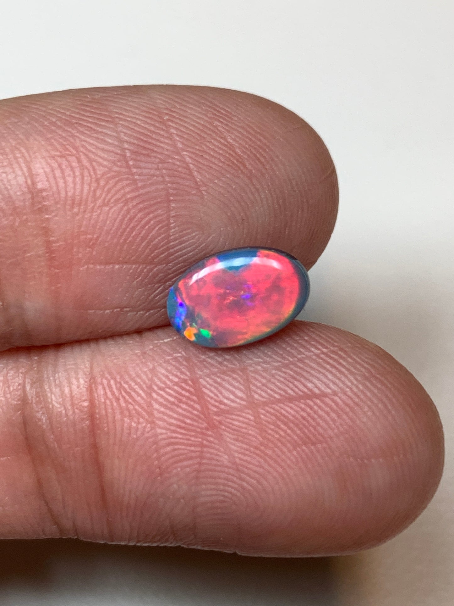 Full Red. Lightning Ridge Doublet Black Opal. 0.93 Ct