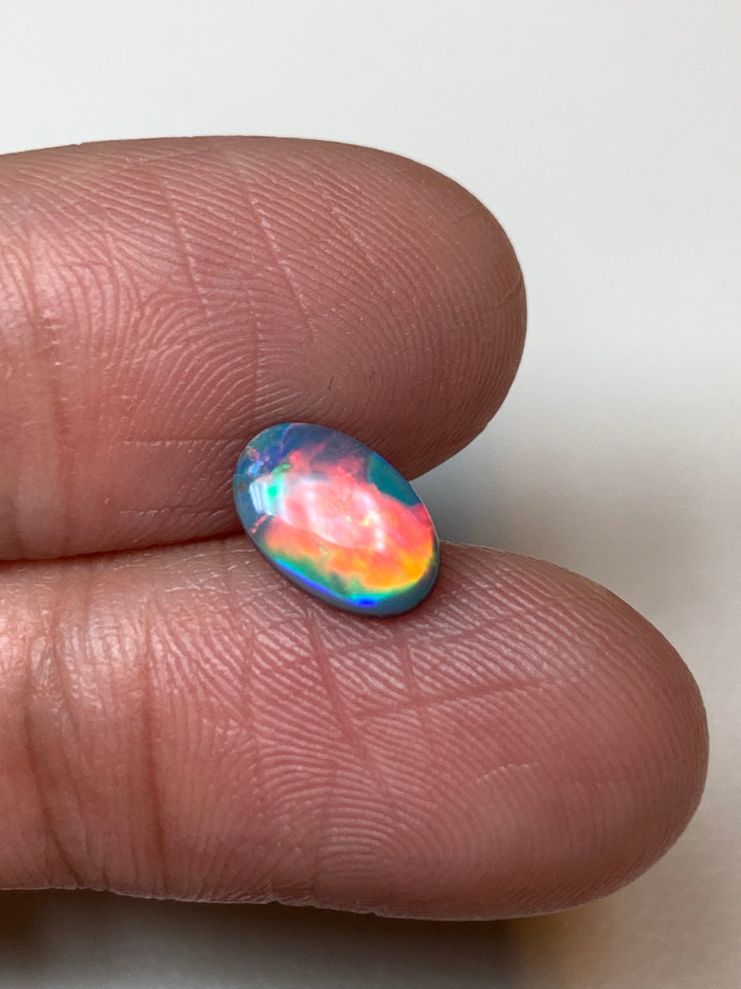 Full Red. Lightning Ridge Doublet Black Opal. 0.93 Ct