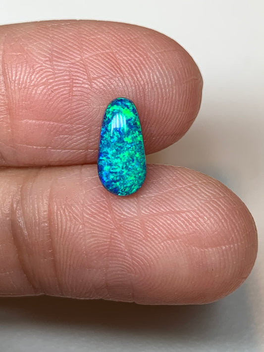 Water Splash. Lightning Ridge Doublet Black Opal. 1.14 Ct