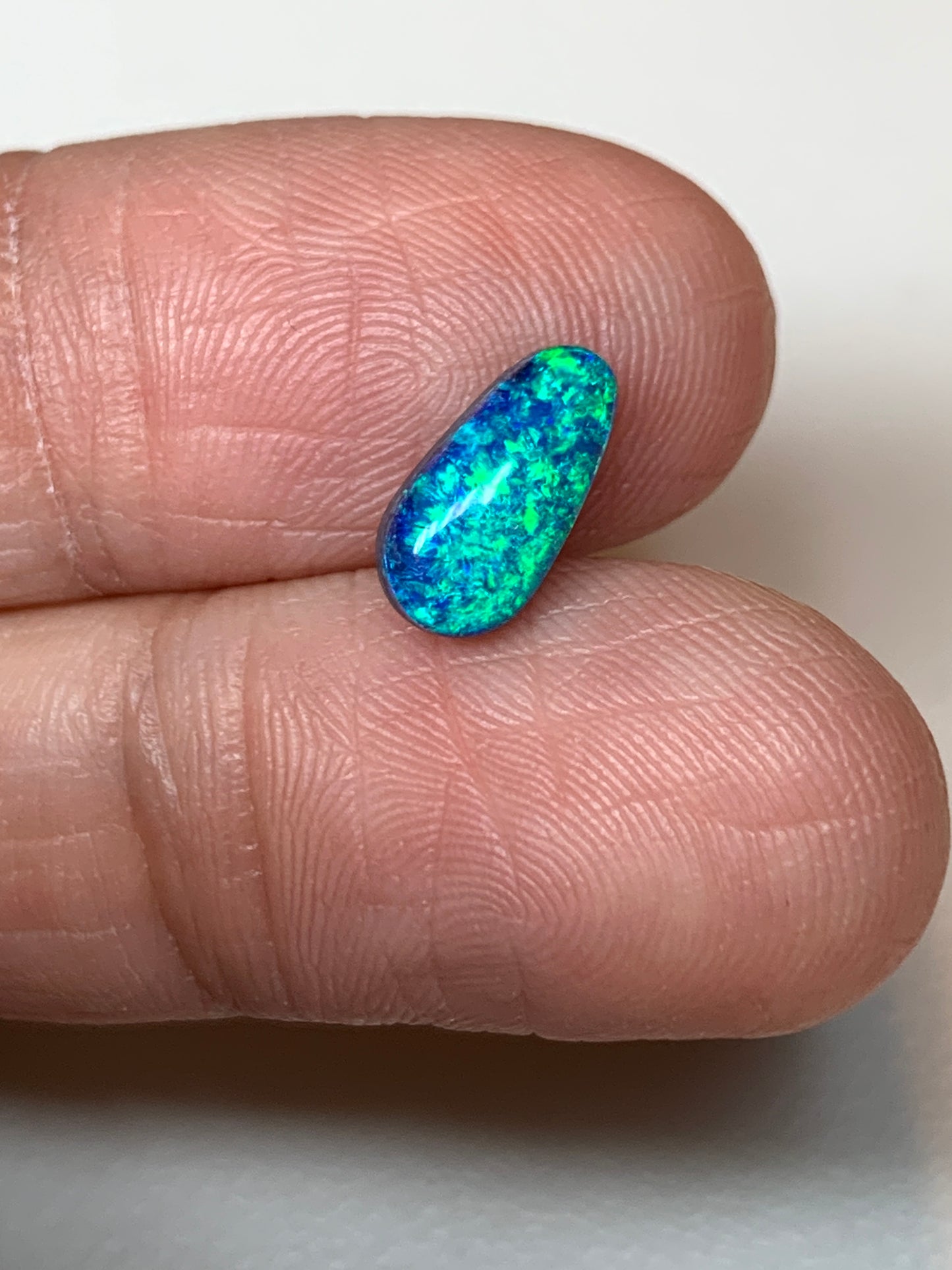 Water Splash. Lightning Ridge Doublet Black Opal. 1.14 Ct