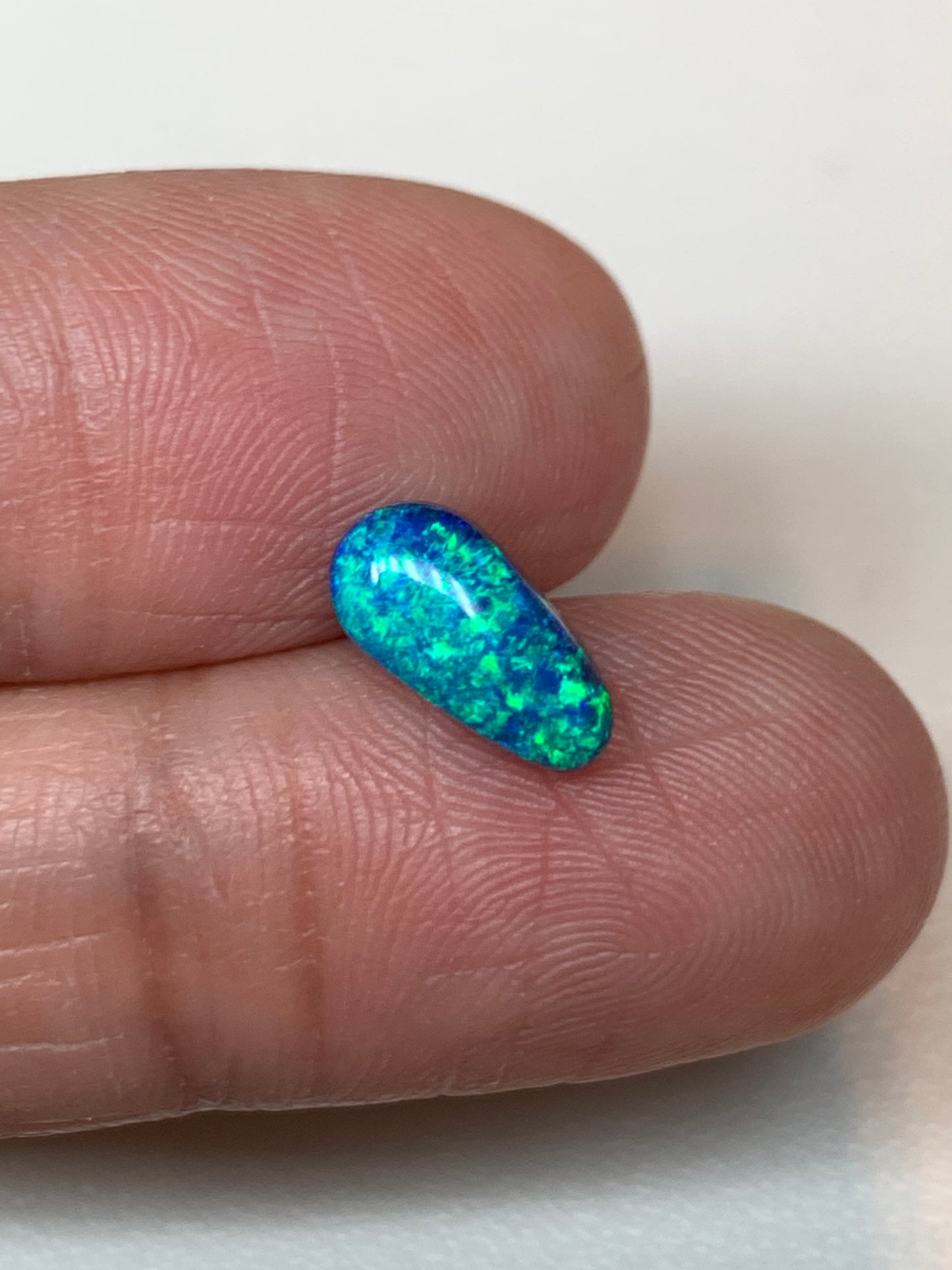 Water Splash. Lightning Ridge Doublet Black Opal. 1.14 Ct