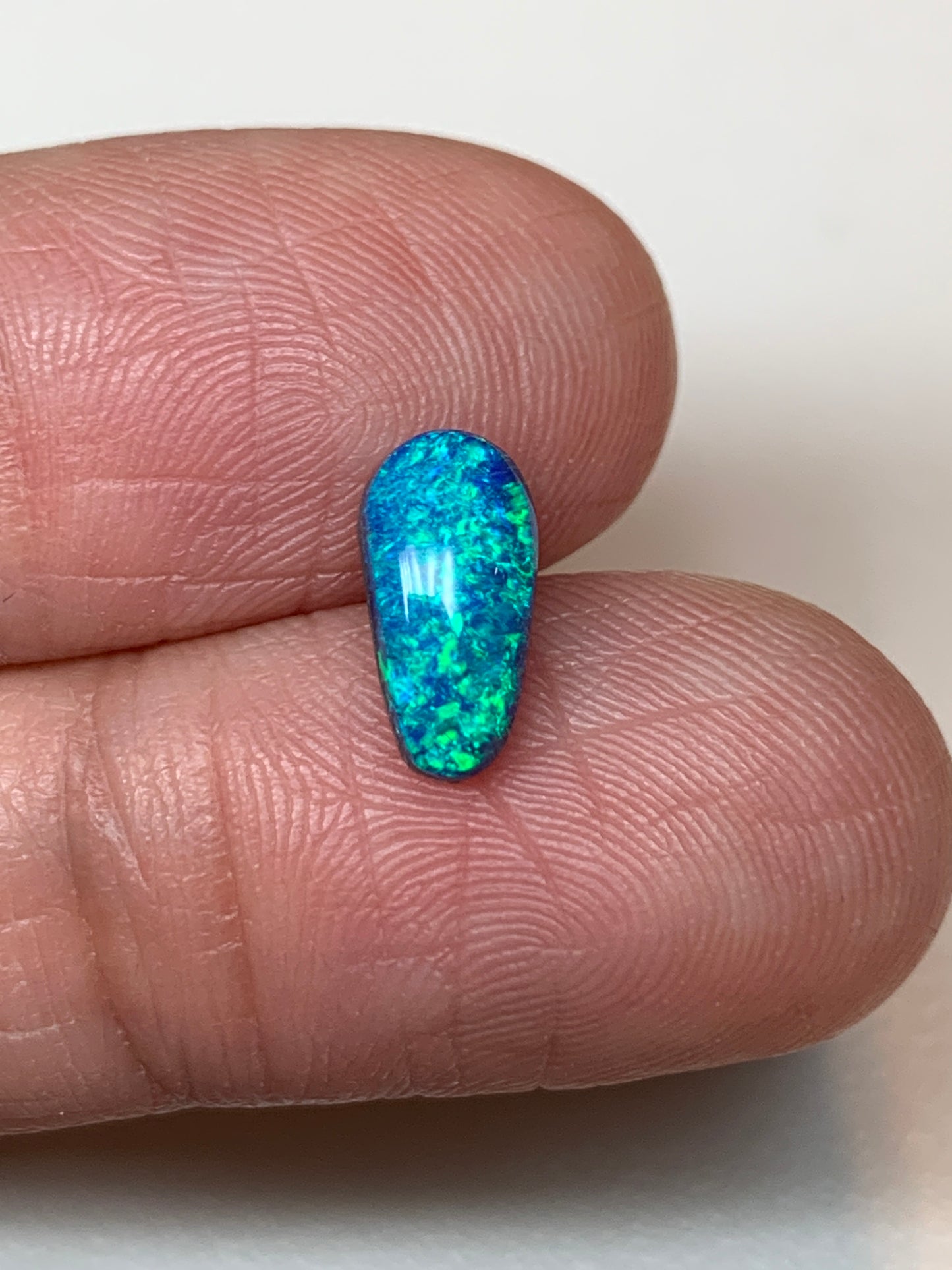 Water Splash. Lightning Ridge Doublet Black Opal. 1.14 Ct