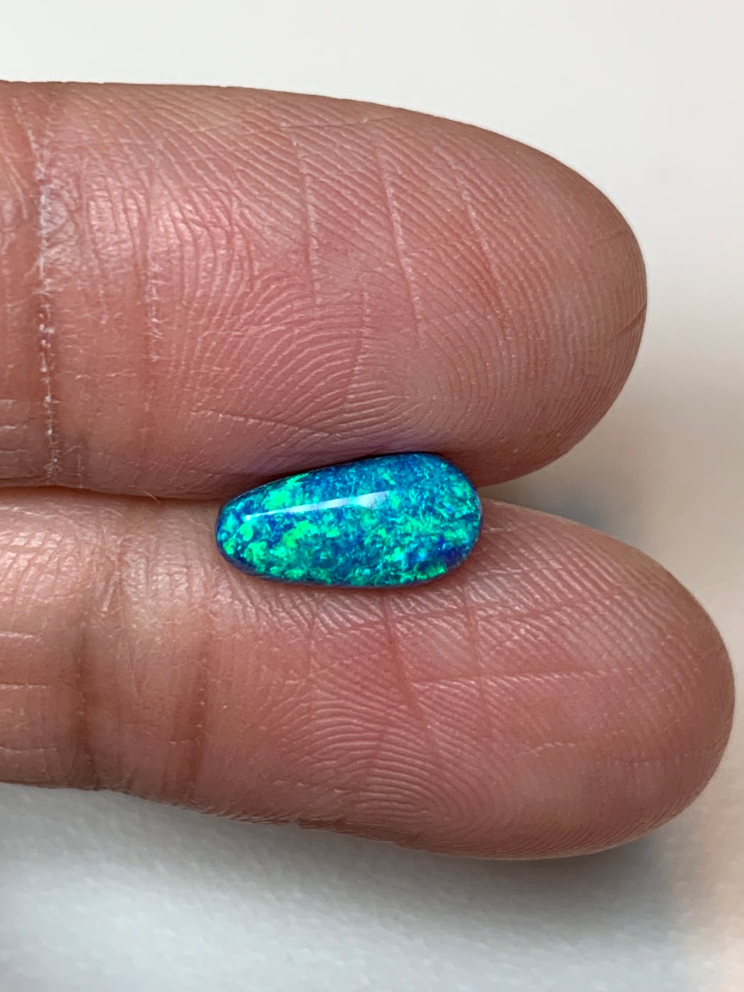 Water Splash. Lightning Ridge Doublet Black Opal. 1.14 Ct