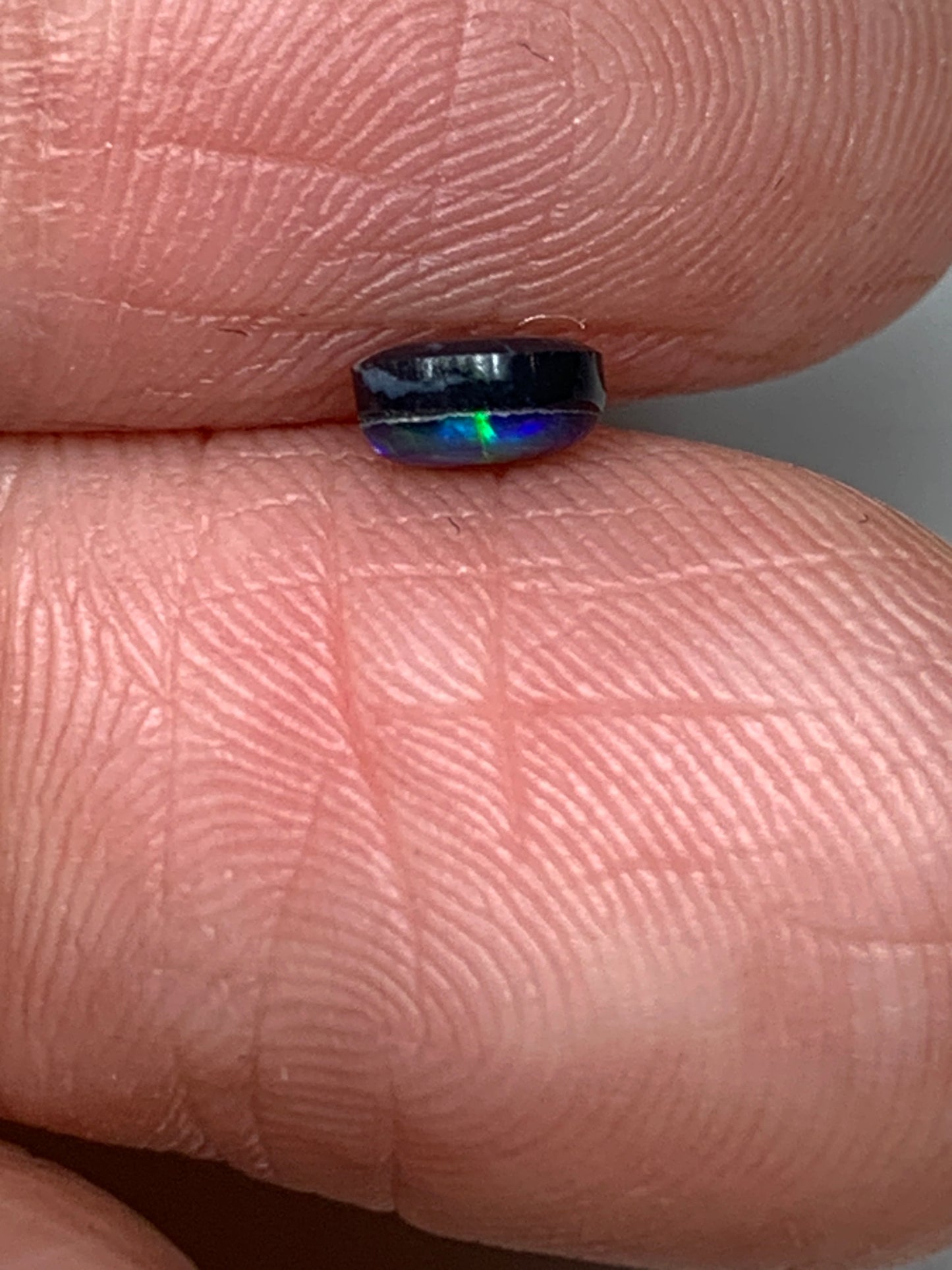 Emerald Light. Lightning Ridge Doublet Black Opal. 0.27 Ct