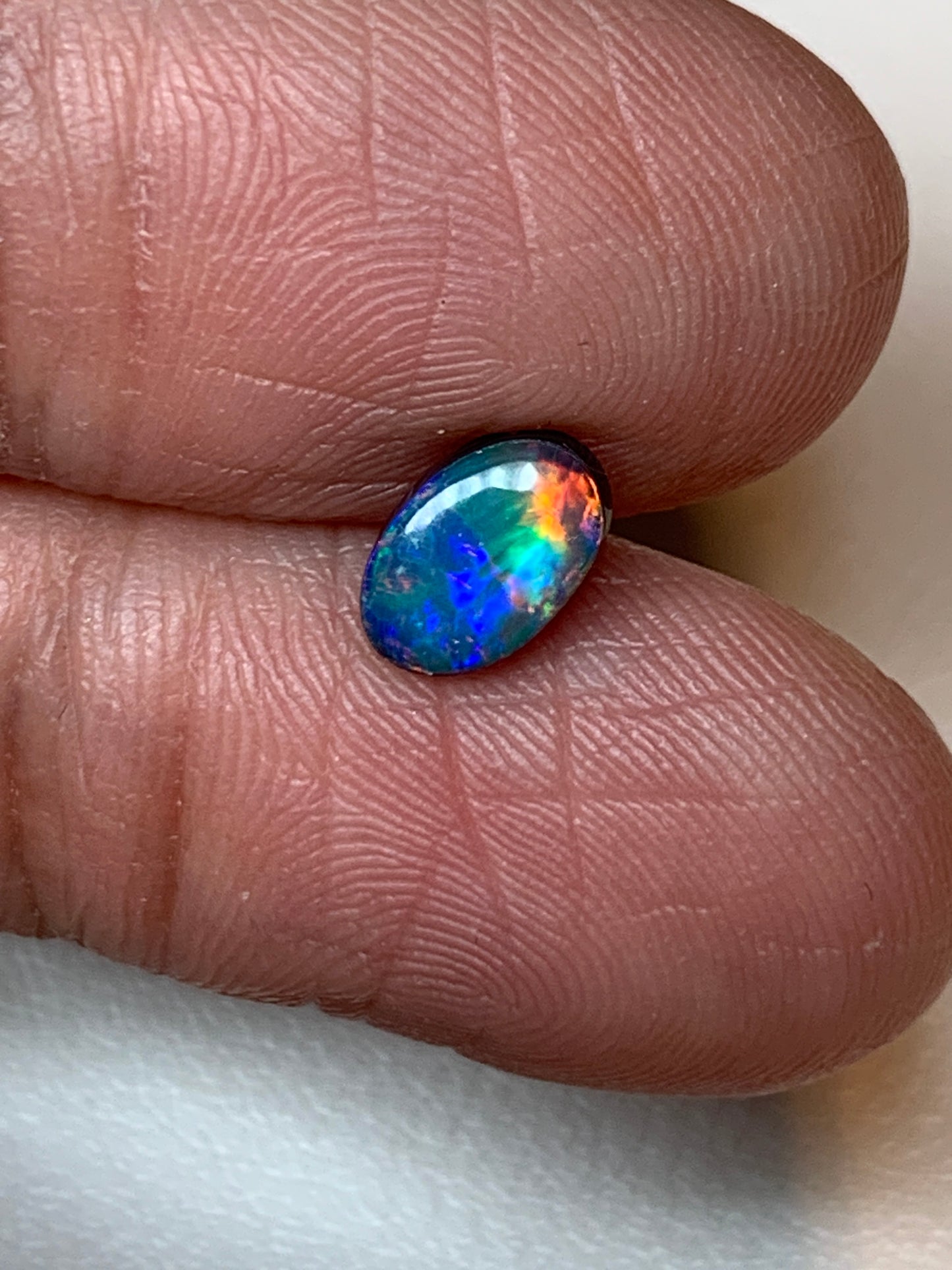 Flower Garden. Lightning Ridge Doublet Black Opal. 0.59 Ct