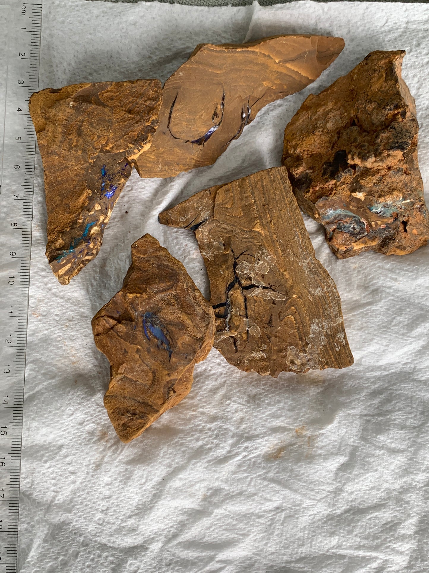 Take Five. Rough Boulder Opal Rocks. 357 Grams.
