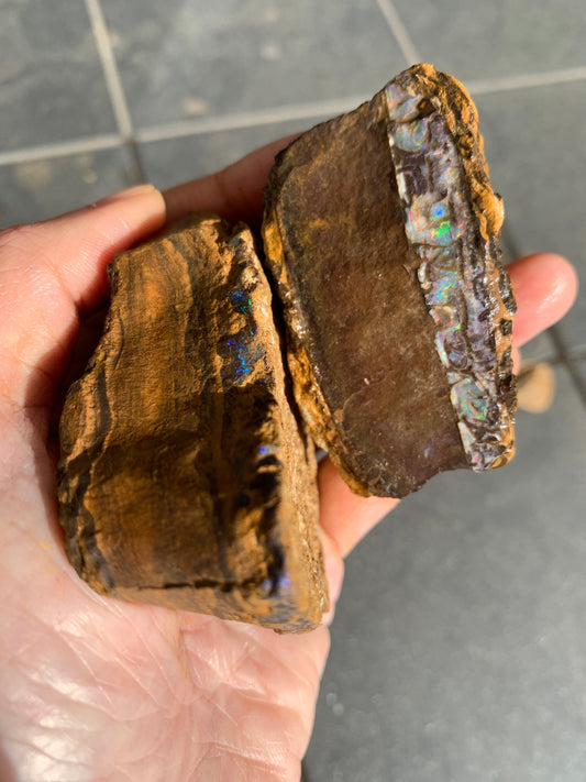 Roof Rocks. Rough Boulder Opal Set of Two. 259 Grams.