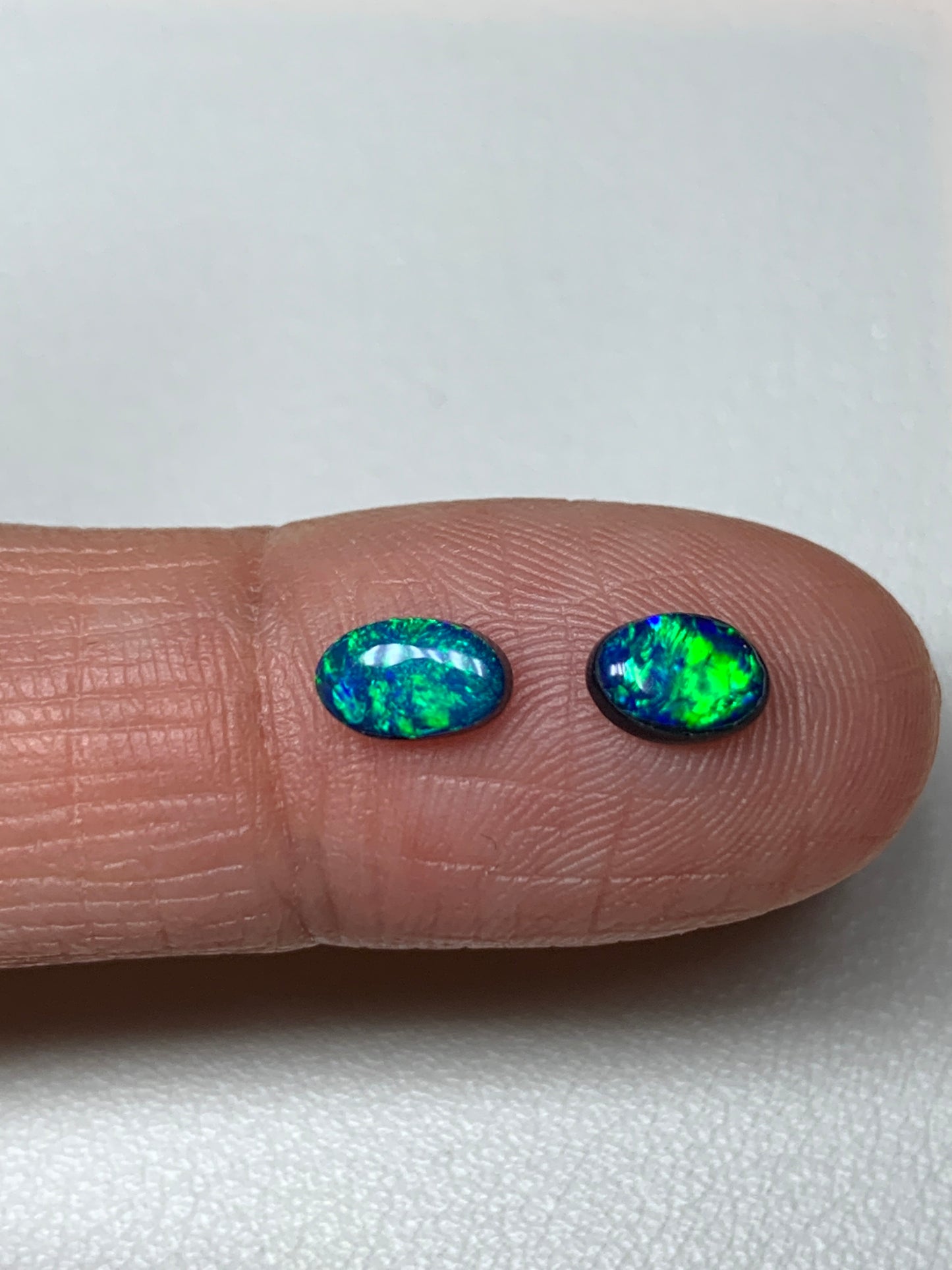 Mix n Match. Lightning Ridge Doublet Black Opal Set. 0.70 Ct
