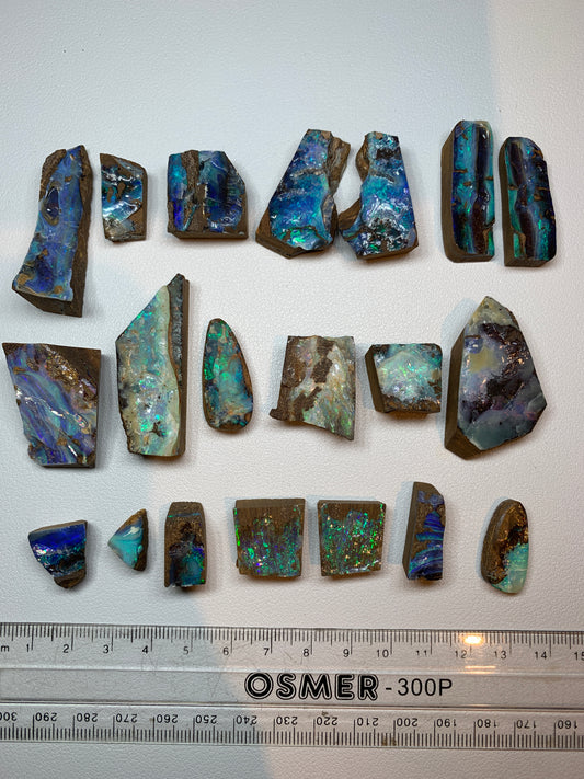 Parcel of 20. Boulder Opal Rough Splits.