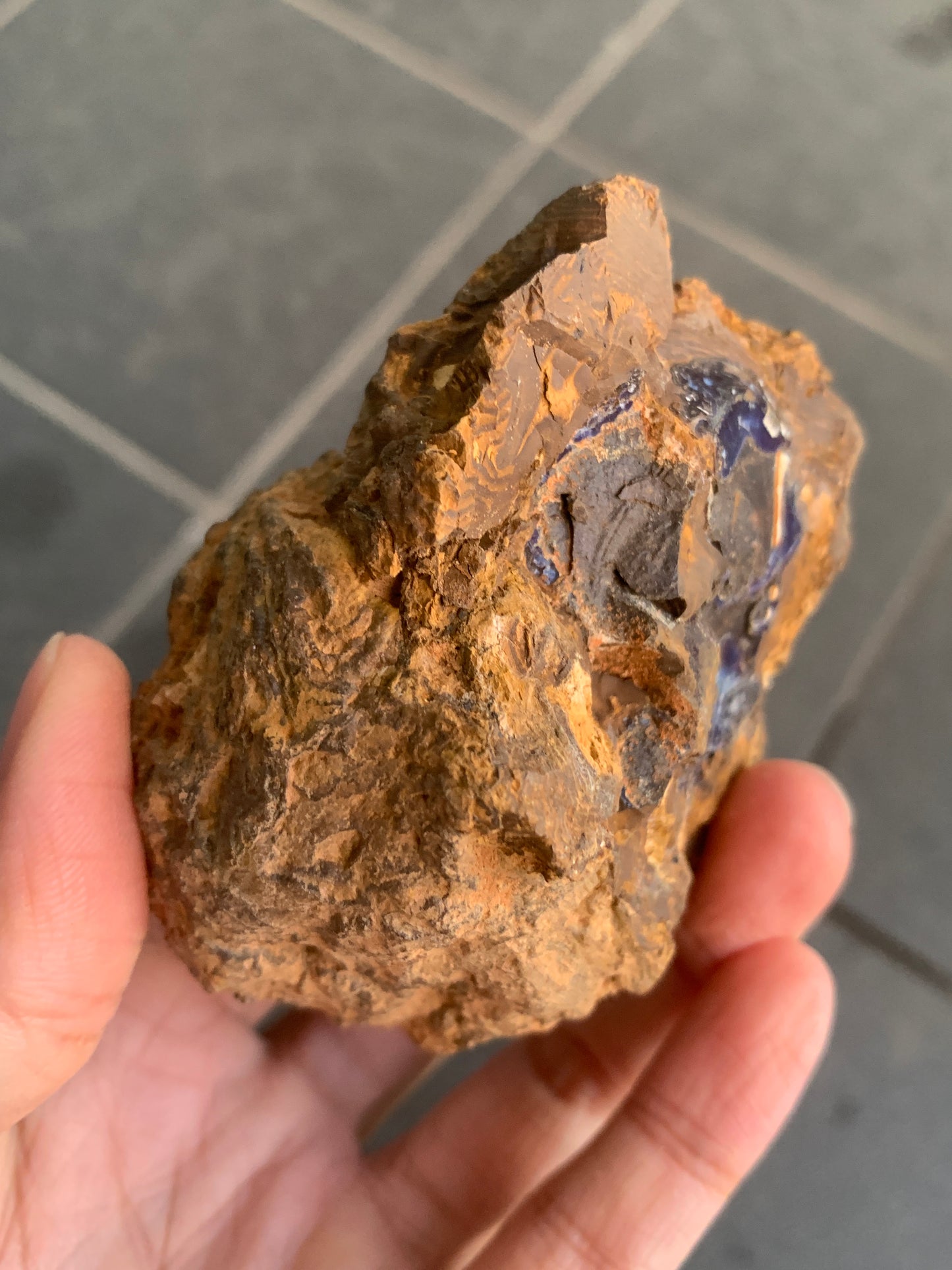 Shiny Purple. Rough Boulder Opal Rock. 263 Grams