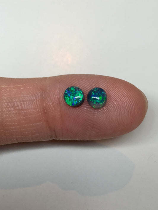 High Brilliance. Lightning Ridge Black Opal Pair. 0.62 Ct