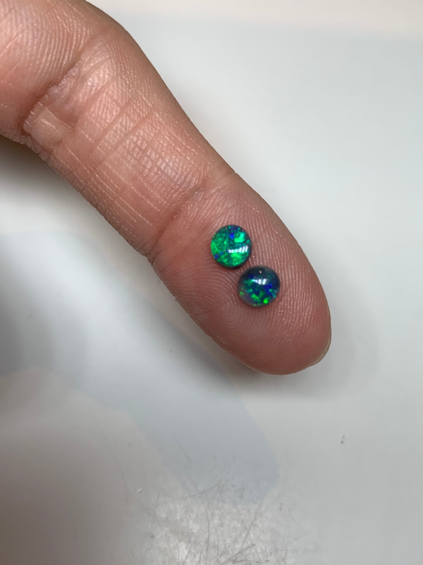 High Brilliance. Lightning Ridge Black Opal Pair. 0.62 Ct